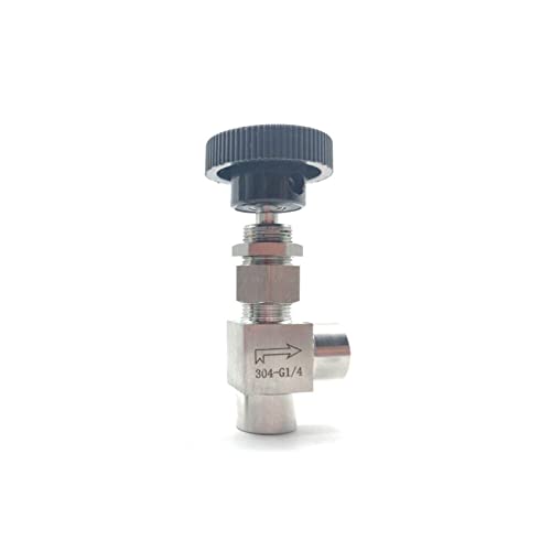 Vanne à pointeau inox 304 d'angle 1/4" robinet d'arrêt de panneau haute pression