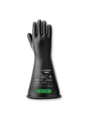 Ansell Elektro-Isolierhandschuhe, Größe 11, XXL, Elektrische Sicherheit, Latex Schwarz