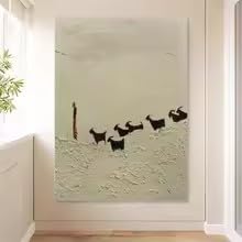 Tableau sur toile affiche murale nordique paysage de bergers moderne 40x60cm pour séjour