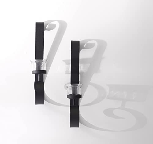 Art Maison Black Wall Sconce Candle Holder, Glass & Metal Wall Decor For Living Room, House Sconce 2"X12", Hanging Candle Sconces Wall Decor Set Of 2 #TOP4
