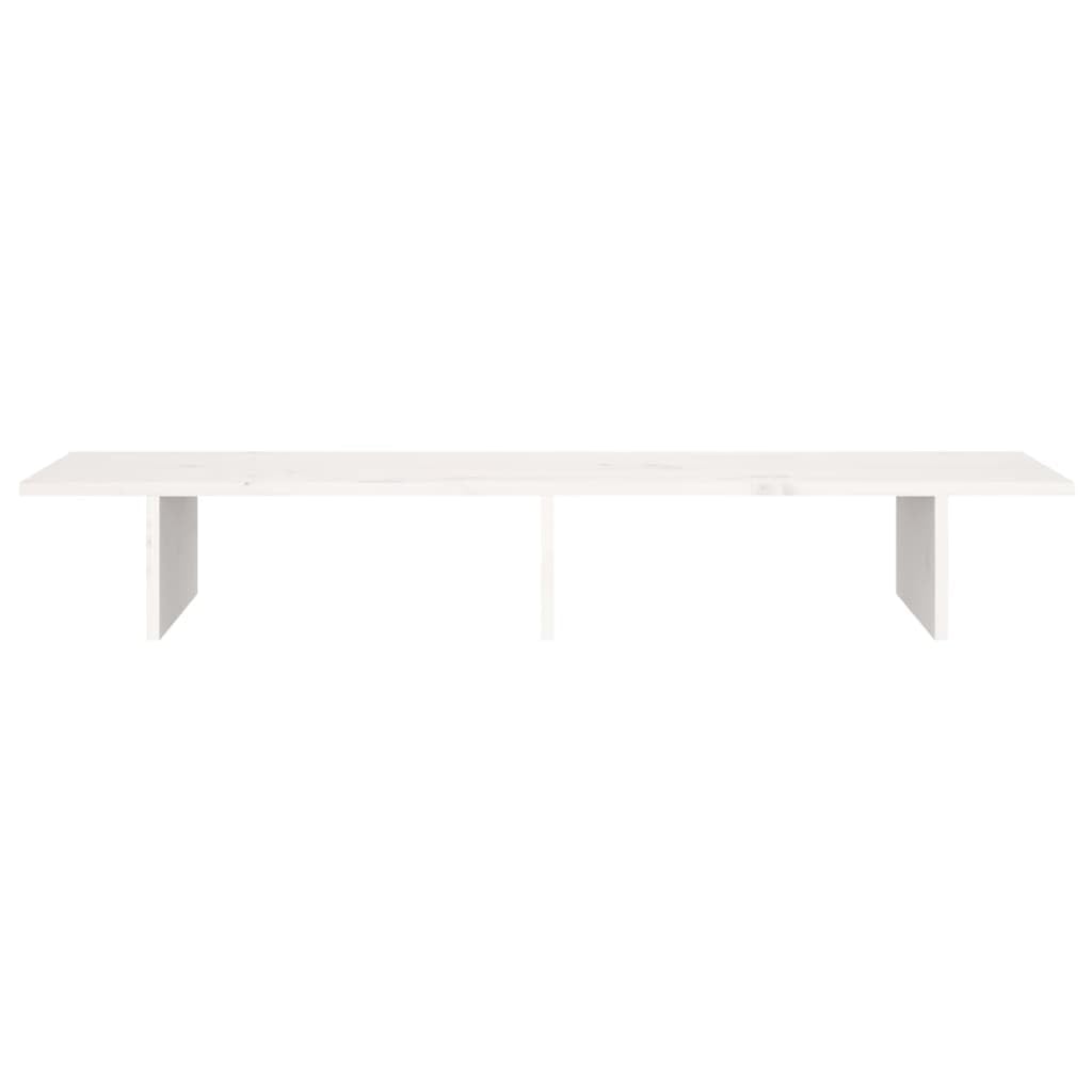 Supporto per monitor, in legno massello di pino, 100 x 27 x 15 cm, ripiano da scrivania per PC, laptop, gaming, home office, rialzo ergonomico, salvaspazio, con spazio di archiviazione e
