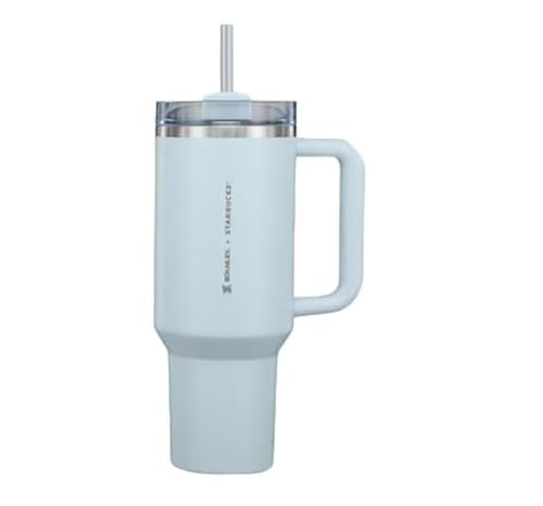 STANLEY Quencher H2.0 FlowState Stainless Steel Vacuum Insulated Tumbler with Lid and Straw for Water, Iced Tea or Coffee (Sky Blue, 40 oz)