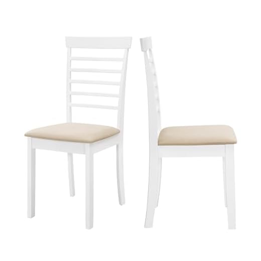 Hallowood Furniture LEB-CHA-W 2 sillas de Comedor Ledbury Pintada en Blanco con Almohadilla Tela, par de Asientos de Cocina con Respaldo de Pizarra de Madera, Caucho