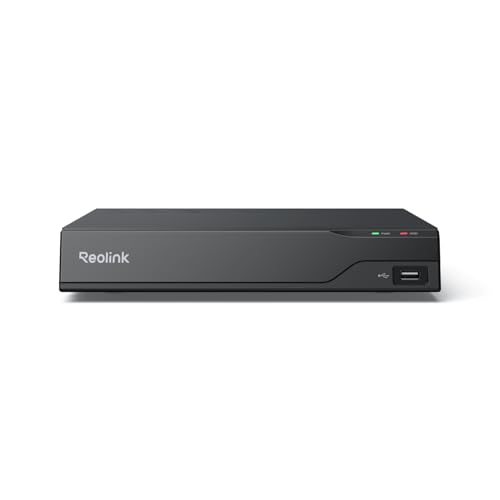 REOLINK Professional PoE NVR Supporting Up to 16MP & Up to 32TB Local Storage (HDD Not Included) Heat Map 24/7 Recording Multi-User Remote Access Outdoor & Indoor Surveillance RP-PN8