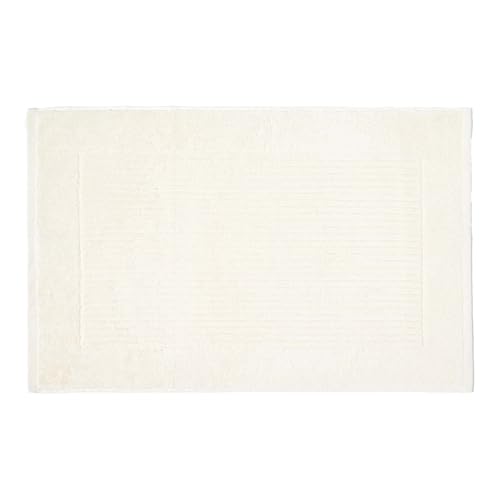 HOMESCAPES Imperial Plain Cream Bath Mat 50 x 80 cm - Super Soft Bathroom Mat - 100% Turkish Cotton Shower Mat