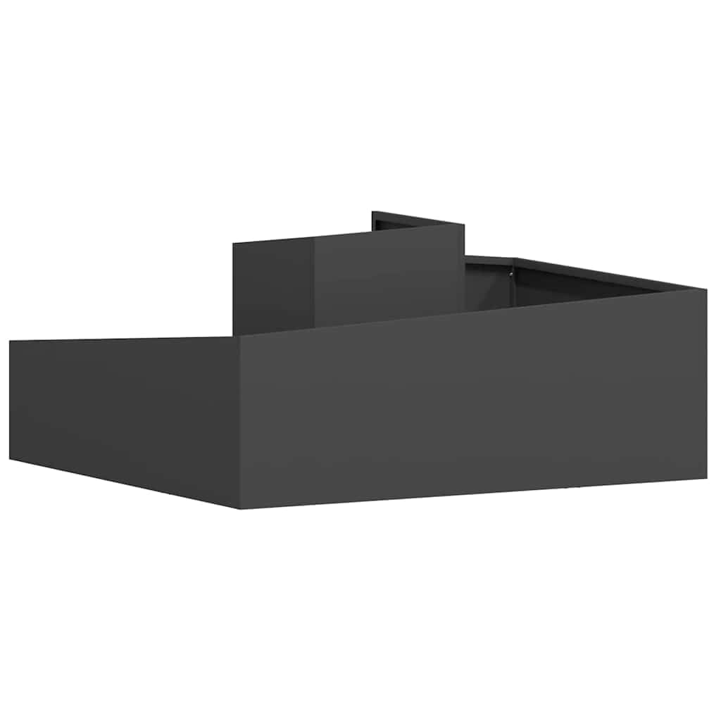 vidaXL Doniczka ogrodowa Czarny 100 x 100 x 50 cm Stal zimnogięta, Ogród i taras, nowoczesny metalowy doniczka na zewnątrz, dekoracyjny pojemnik na rośliny, akcesoria na patio