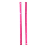 Alipis 2 Protectores de riel para patineta - 14.15 x 0.67'' Protector de Longboard, topes para Tabla de patineta, protección para Longboard, Protectores de rieles para Patinar, Color Rosa