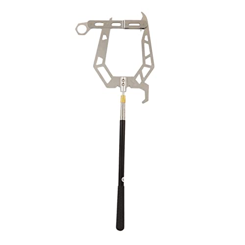 Fydun U Type Mooring Rope Threader, Telescoping Boat Hook, Multi Purpose Dock Hook for Your Home and Outdoor, Silver