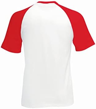 Fruit of the Loom Baseball T-Shirt - White/Red Small