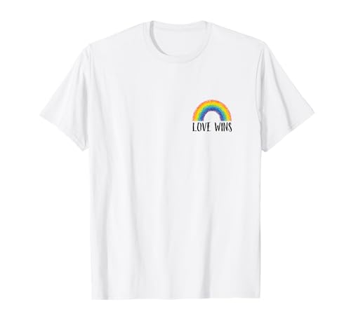 Love wins Shirt weiß I LGBT Regenbogen Gay Pride T-Shirt T-Shirt
