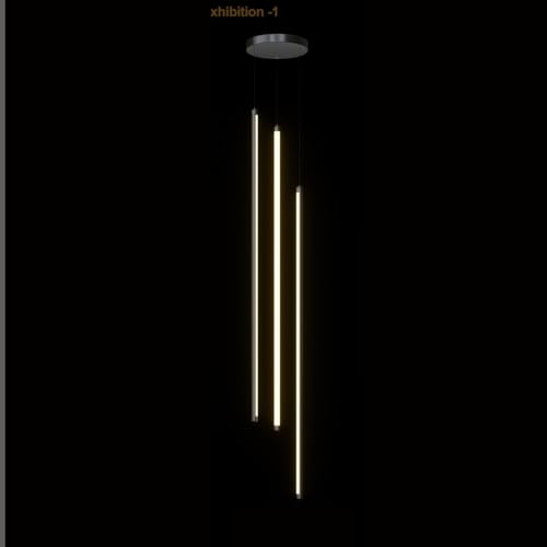 XFZJCHAP Chimenea LED Negra para techos Altos Colgantes lineales lámparas lineales lineales Lineal Moderno Moderno Moderno con Control Remoto para la Sala de Estar Mesa de Comedor Entrae rvvu