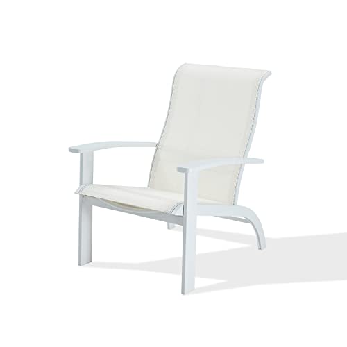 Vicllax Adirondack Chair, Weather-Resistant Outdoor Furniture Lawn Chair, Fire Pit Lounge Chairs For Porch Yard Deck Garden, Ivory & White #TOP24