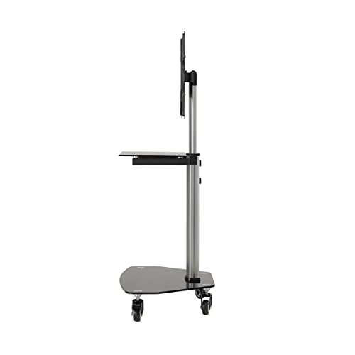 Tripp Lite Mobile Rolling Tv Stand Cart With Mount For 32” – 55” Televisions, Elegant Glass Base And Shelf, Adjustable 50” – 62” Height, Durable Steel, 5-Year Warranty (Dmcs3255Sg62) #TOP3