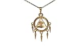 Inspired Ancient Relic Millennium Ring Silver Pendant - Handcrafted Fantasy Jewelry for Fans (Silver - Gold Plated)