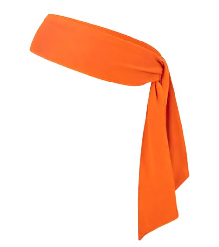 Sport Tie Headbands Tennis Head Tie for Men Women Sports Fans Ninja Soccer Basketball Teams Head Ties Halloween (Orange)
