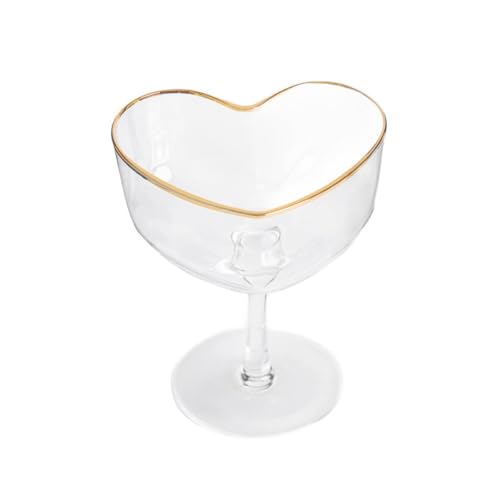 HOMLA Plain - Verre à margarita en forme de cœur avec bord doré AMAR 0,18 l