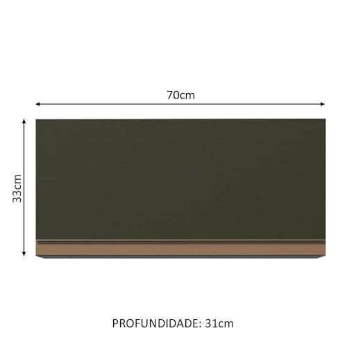 Armário Aéreo Madesa Reims 70 cm 1 Porta - Preto