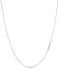 KEZEF 925 Sterling Silver Box Chain Necklace .7mm Sturdy Thin Nickel Free Made in Italy 17' inch