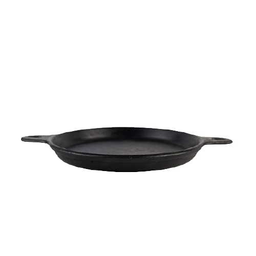 HOUSE OF ADAM Cast Iron Pizza Pan - 9 Inches, Double Handles, Pre-Seasoned, Ready to use, Top-Grade Cast Iron, Superior Heat Retention, Oven Safe, Long-Lasting Cookware