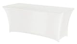 HENDI Tischhusse, rechteckig, geeignet Buffetisch (810934), kein Bügeln nötig, Stoff: Easy Jersey 160 g/m², 90% Mikropolyester/10% Elastan, 1200x760x(H) 730mm, Weiß