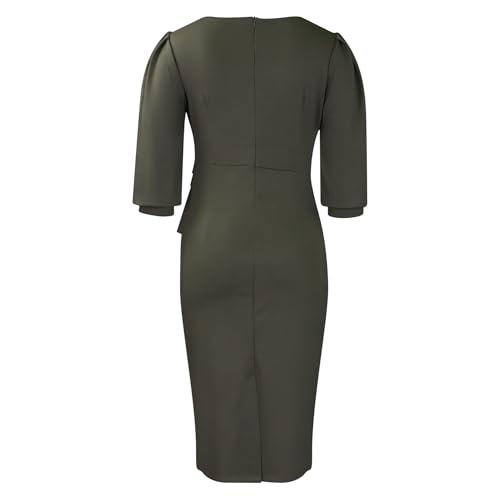 Image of ZVO Midi Dress for Women Pencil Dress Fashion Work Dress Elegant Church Dress High Waist Outfits