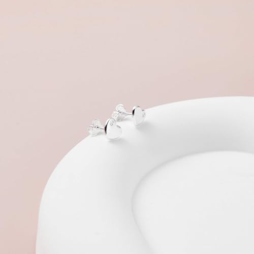 Pendientes de corazón para niños con cristales Zircondia en plata 3