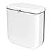 Comzantor 10L Pattumiera Cucina, Cestino da Appendere con Coperchio, Pattumiera da Appendere, Pattumiera Pieghevole, Cestino per la Spazzatura a Parete per Campeggio, Bagno, Camera da Letto(Bianco) immagine