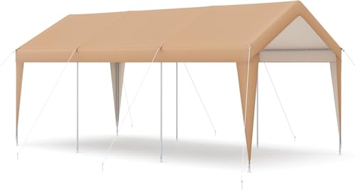 GOPLUS Carpa Plegable de Jardín de Polietileno sin Cuatro Paredes Laterales, 3x6 m, para Fiestas, Eventos, Camping, Incluye Cuerdas y Estacas. Resistente al Agua y al Sol, Amarillo