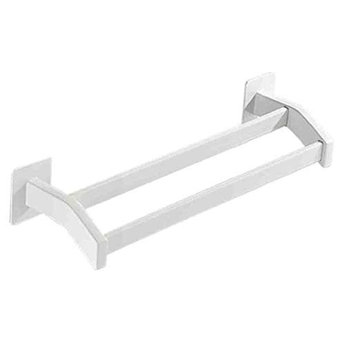 Toalla doble sin taladrar de aluminio para organizar el baño y la cocina sin dañar la pared LWX