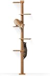 FUKUMARU Un grand arbre de chat, 5 Étage de niveau à plafond de la tour des chats, poteau de scratching de chaton mural, étagères murales de kittens de simulation sauvage, adapté pour l'escalade, l'arrachage, le lookout et le jeu