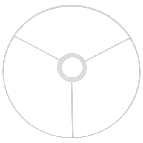 Beaupretty Lamp Shade Ring E27 DIY Drum Ring Lamp Shade Spider Clamp Frame Lamp Shade Holder Ring Galvanized Iron Wire Ring Lamp Shade Bracket For Lamp Shade 28cm White Cover
