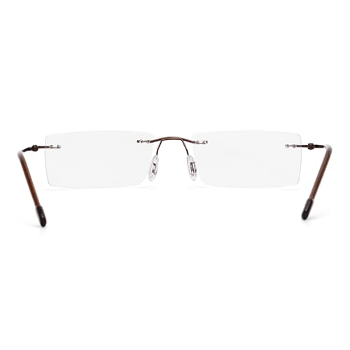 Image of Rimless Reading Glasses for Men & Women | Lightweight Frame with Scratch Resistant Single Vision Lens | Comfortable Soft Silicone nose pads | Suitable for All Face Types