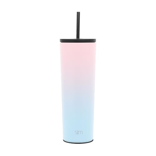 Simple Modern Insulated Tumbler with Lid and Straw | Iced Coffee Cup Reusable Stainless Steel Water Bottle Travel Mug | Gifts for Women Men Her Him | Classic Collection | 28oz | Sweet Taffy