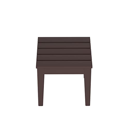 Westintrends Ashore Oversized Outdoor Side Table, 18 Inch All Weather Poly Lumber Adirondack Patio Side Table Square End Table, Dark Brown #TOP5