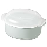 アンドエヌイー(&NE) ヤムスチ Recopo グリーン 幅18.5cm×奥行13.5cm×厚さ9.2cm 電子レンジ蒸し器 日本製 飲茶 点心 食洗機 対応 耐熱 耐冷 簡単 時短料理 一人暮らし 蒸し料理 NIM-388-GR