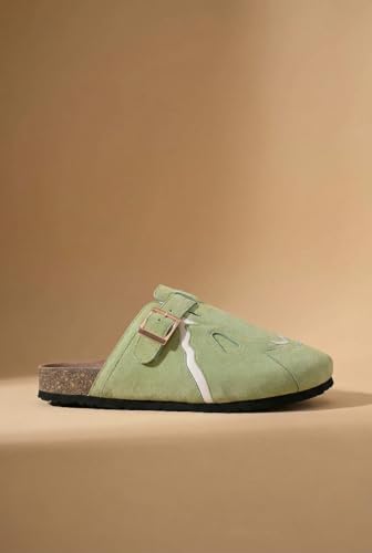 Image of Big Fox Men's Cork Footbed Clogs with Adjustable Buckle | Closed-Toe Comfort Sandals | Slip-On Casual Wear