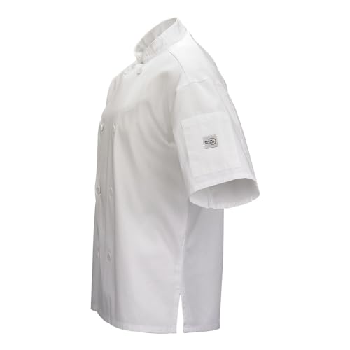 Image of Mercer Culinary Millennia Air Short Sleeve Men's Cook Jack with Full Mesh Back, Large, Black