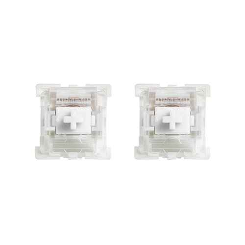 Tityvirnix Juego de 2 interruptores mecánicos para teclado, eje de eje, piezas de repuesto, interruptores blancos silenciosos