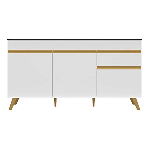 Balcão Cozinha Gabinete Pia 150 cm 3 Portas 1 Gaveta Veneza Gw Multimóveis Mp2072 Branco