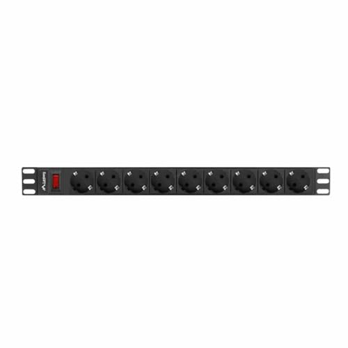 PDU Rack 19 1U Lanberg avec 9 prises Schuko et câble de 3m noir