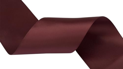 Zofrud Burgundy Satin Ribbon 63mm x 9 Meters - Large Ribbon Ideal for Bows Gift Wrapping, Flower Bouquet, and Crafts - Image 3