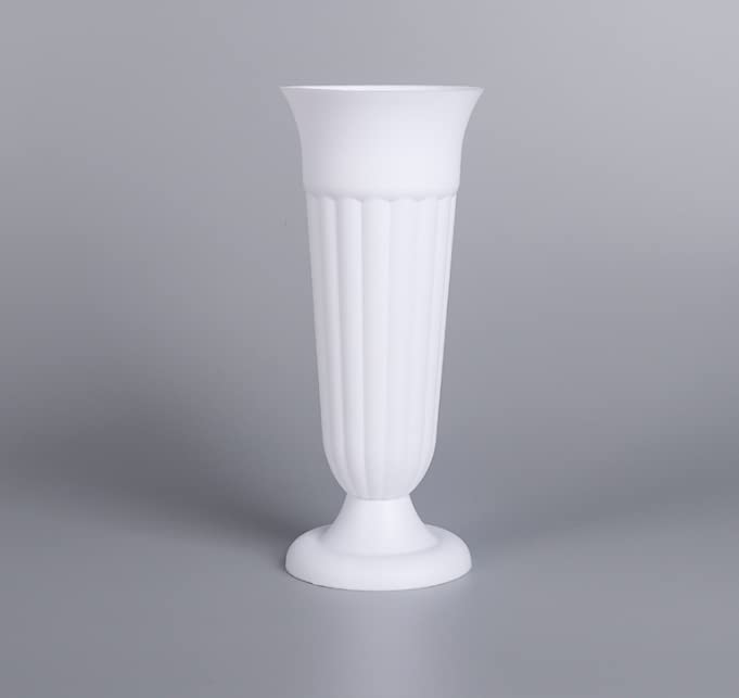Cemetery Vases 4 Pack Plastic Grave Cone Vase Detachable Memorial Flowers Holder with Spikes for Graveside Lawn Memorial Lawn Garden (White) - Image 4