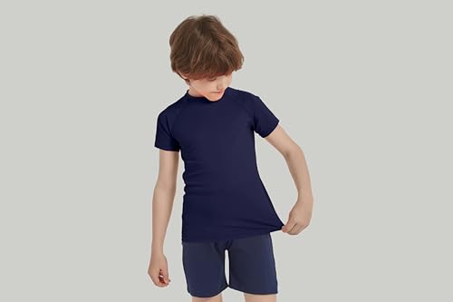 Image of 5-14Y Boys Girls Rash Guard UPF 50+ Short Sleeve Kids Neon Swim Shirts | Unisex UV Sun Protection Shirts,Quick Dry Kids Rash Guard, Boys Girls Neon Swim Shirts,Teen Rash Guard Swimsuit