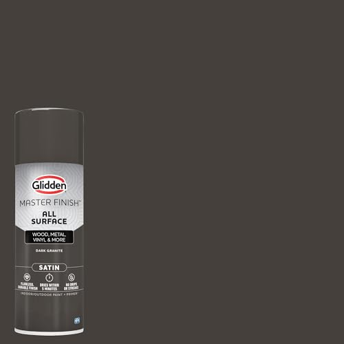 Image of Glidden Master Finish 12 oz. Satin Dark Granite Interior /Exterior All Surface Spray Paint and Primer (Pack of 4)