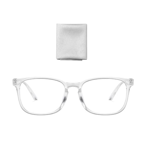 CWPFVQA Klare Flache Brille Mit Anti-Blaulicht, Quadratisch, Unisex - Inkl. Brillentuch