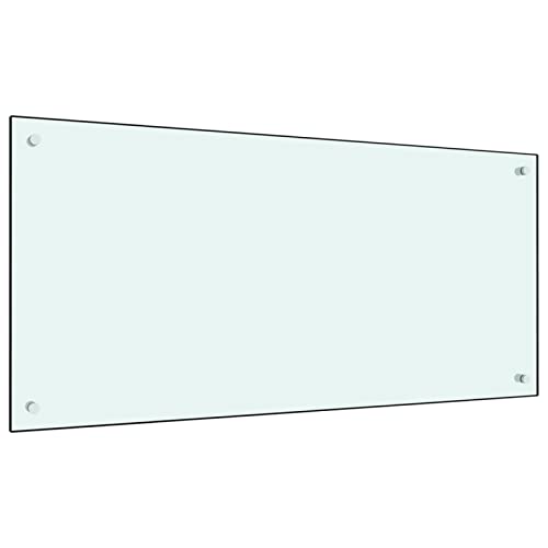 Gecheer Küchenrückwand Spritzschutz Fliesenspiegel Glasplatte Rückwand Herdspritzschutz Wandschutz Herd Küche Weiß 100 x 50 cm (L x B),Hartglas