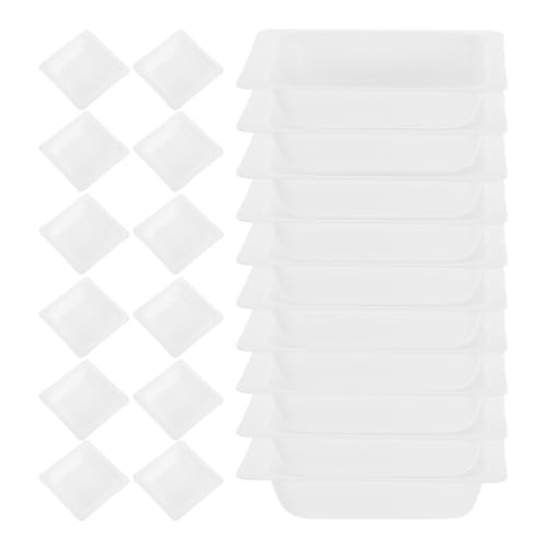 HEALSOPTHY 60 Unidades Unidades Platos de Pesaje de Laboratorio Bandejas Plásticas Cuadradas Pequeñas para Polvos Líquidos Alimentos Medición Precisa Uso Balanzas