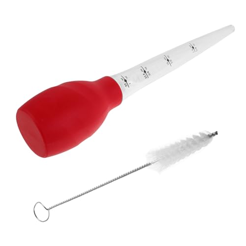 SHOWERORO Insaccare Tacchino con Pennello per Insaccare e Tubo per Condimenti in Silicone per Cucinare e Marinare Manzo Pollo Pane Arrosto e Pesce Facile da Pulire con Scovolino Integrato