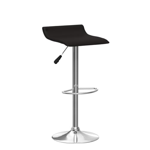 Image of Vogue Furniture Direct Adjustable Bar Stools Set of 2, Modern Swivel PU Leather Airlift Barstools, Backless Kitchen Counter Height Bar Chair for Dining Room (Black)