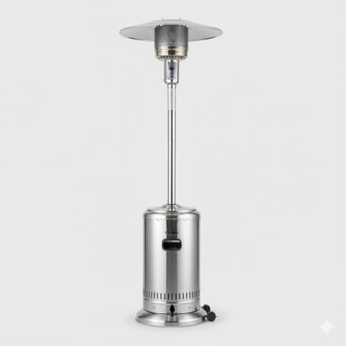 Calefactor de Gas para Exterior Tipo Seta de 46000 BTU, Funciona con Propano GLP, Uso Exterior, con Ruedas